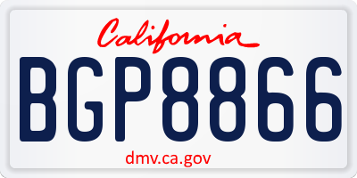 CA license plate BGP8866