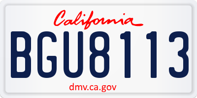 CA license plate BGU8113