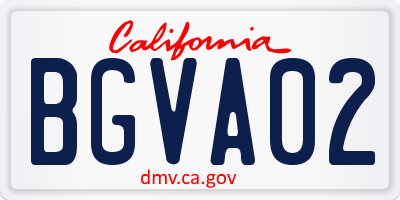 CA license plate BGVA02