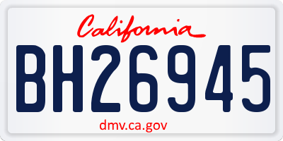 CA license plate BH26945