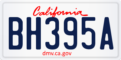 CA license plate BH395A