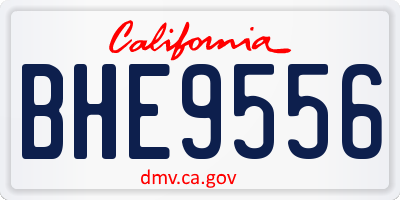 CA license plate BHE9556