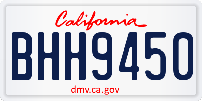 CA license plate BHH9450