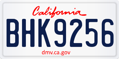 CA license plate BHK9256