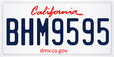 CA license plate BHM9595