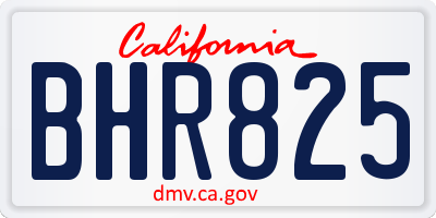 CA license plate BHR825