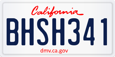 CA license plate BHSH341