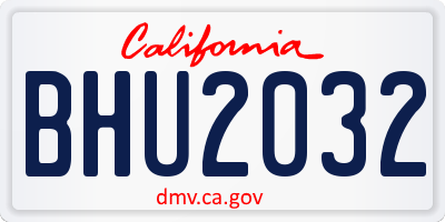 CA license plate BHU2032