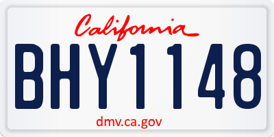 CA license plate BHY1148