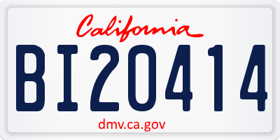 CA license plate BI20414