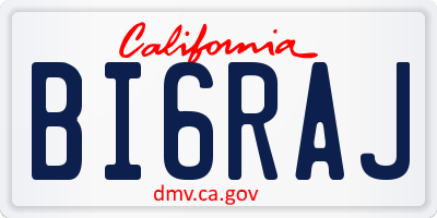 CA license plate BI6RAJ