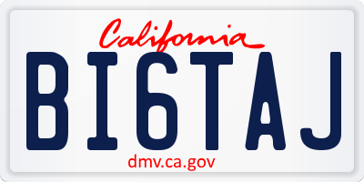 CA license plate BI6TAJ