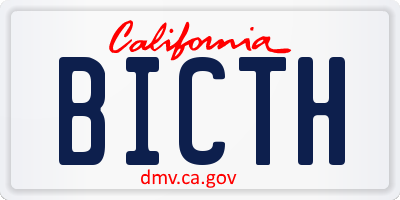 CA license plate BICTH