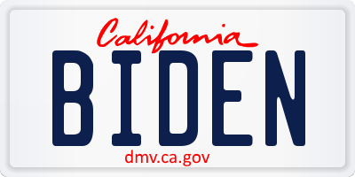 CA license plate BIDEN