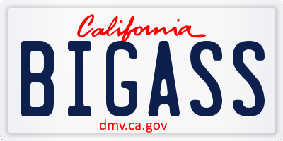 CA license plate BIGASS