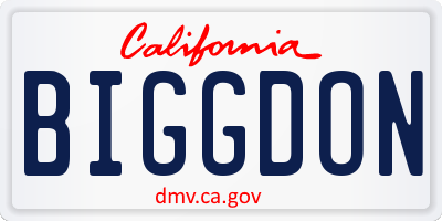 CA license plate BIGGDON