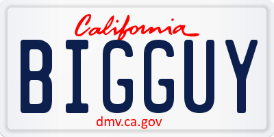 CA license plate BIGGUY