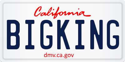 CA license plate BIGKING