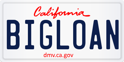 CA license plate BIGLOAN