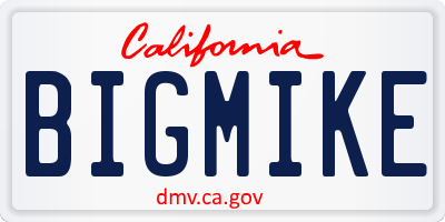 CA license plate BIGMIKE