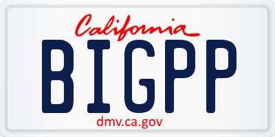 CA license plate BIGPP