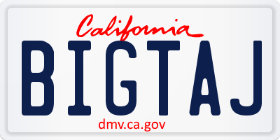 CA license plate BIGTAJ