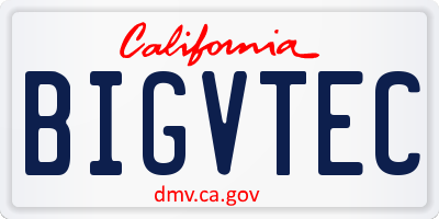 CA license plate BIGVTEC