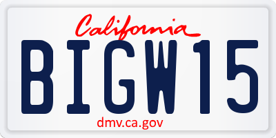 CA license plate BIGW15