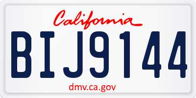 CA license plate BIJ9144