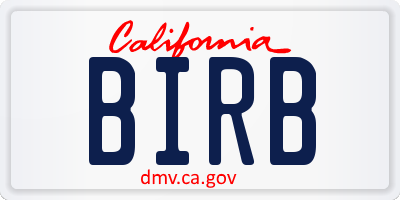 CA license plate BIRB