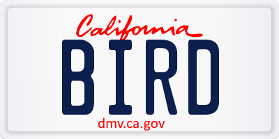 CA license plate BIRD