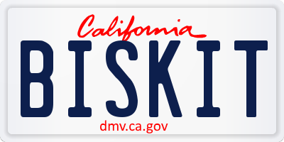 CA license plate BISKIT