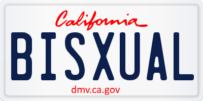 CA license plate BISXUAL