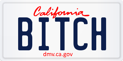 CA license plate BITCH