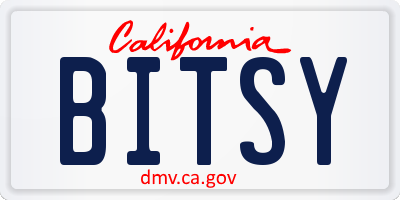 CA license plate BITSY