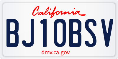 CA license plate BJ10BSV