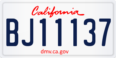 CA license plate BJ11137