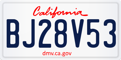 CA license plate BJ28V53