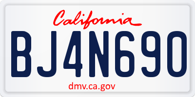 CA license plate BJ4N690