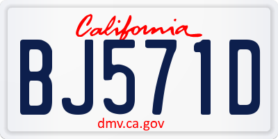 CA license plate BJ571D