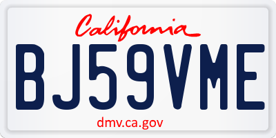 CA license plate BJ59VME