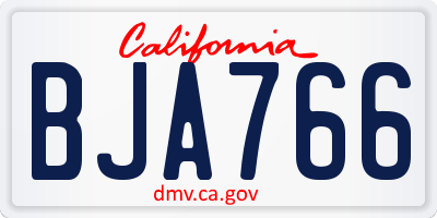 CA license plate BJA766