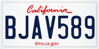 CA license plate BJAV589