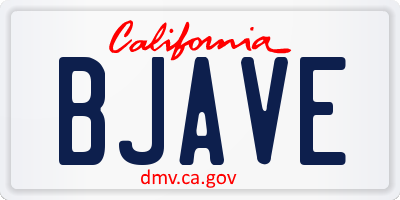 CA license plate BJAVE