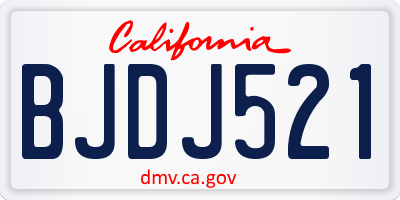 CA license plate BJDJ521