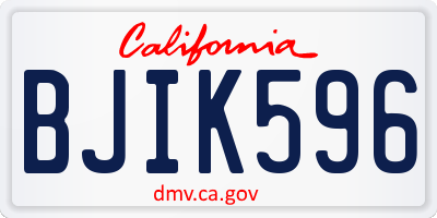 CA license plate BJIK596