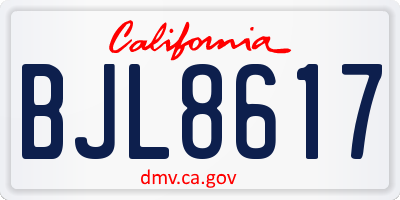 CA license plate BJL8617