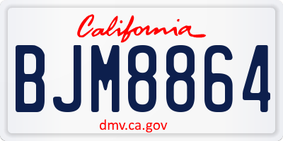 CA license plate BJM8864