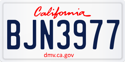 CA license plate BJN3977