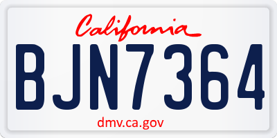 CA license plate BJN7364